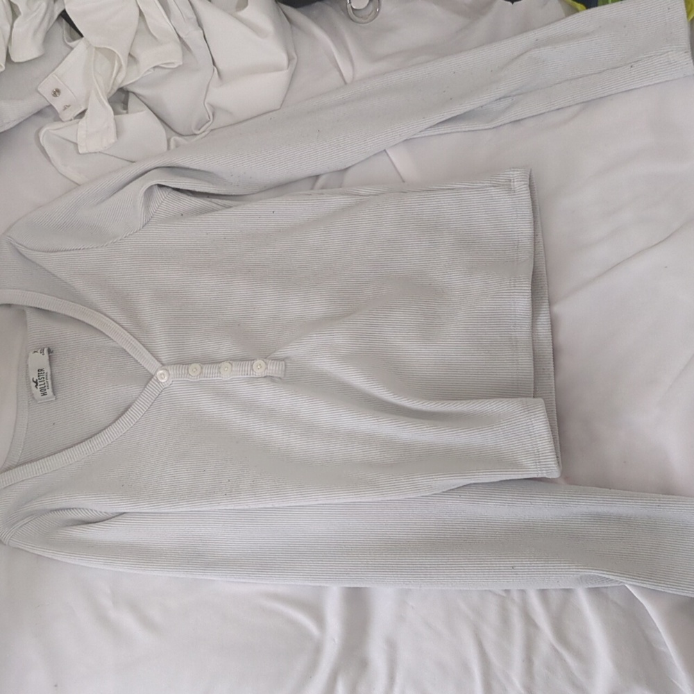 white long sleeve top, Hollister, xs